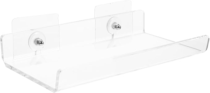 LIFKOME U-Shaped Acrylic Bathroom Shelf 20x10cm Punch-Free Wall Mounted Storage Rack Small Floating Home Storage Organizer for Bathroom and Kitchen