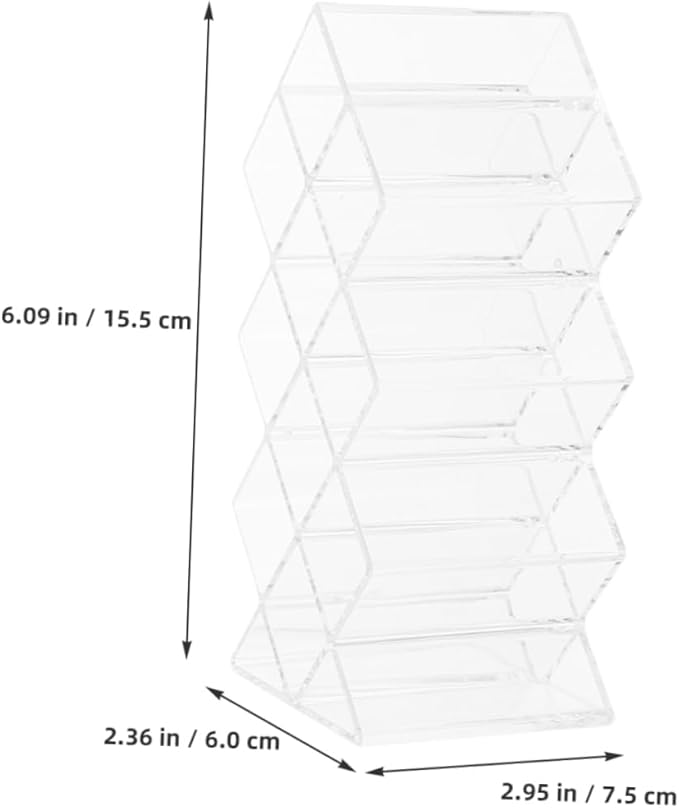 2Pcs Acrylic Lipstick Storage Organizer Clear Lip Gloss Holder Display Shelf Balm Stand Tint Storage Rack Desk stick Organizer Makeup Box Transparent Cosmetic