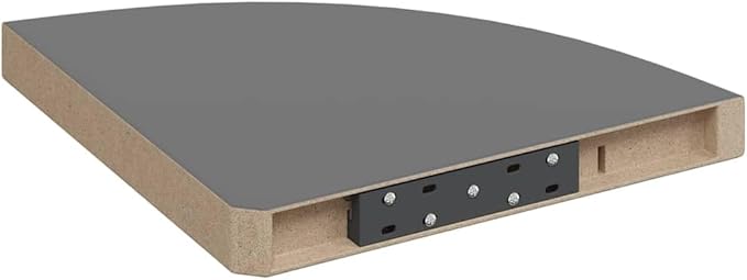 Set of 2 Floating Corner Shelves, 13.8 Inch Wall Mounted Storage Shelves, Modern High Gloss Grey MDF Corner Display Shelf for Living Room, Bedroom, and Home Office Decor