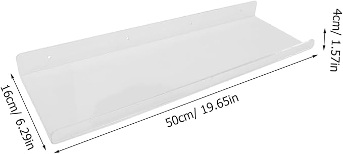 Wall Mounted Storage Shelf Acrylic Floating Bathroom Shelf for Convenient Organization Space-Saving Design for Kitchen and Bathroom Use