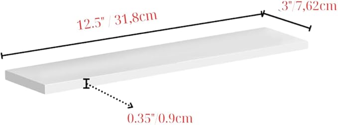Pack 3, Medicine Cabinet Replacement Shelves Suitable for Bathroom Living Room Kitchen Wall Mounted and Hanging Medicine Cabinet, White (12.5 Inch)