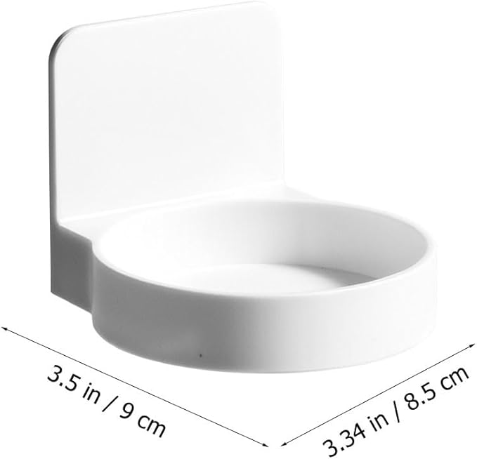 Lurrose Wall Storage Rack White Bathroom Shelf Suction Mount Organizer for Toiletries Space-Saving Bathroom Accessory for Kitchen and Bedroom No Drilling Damage