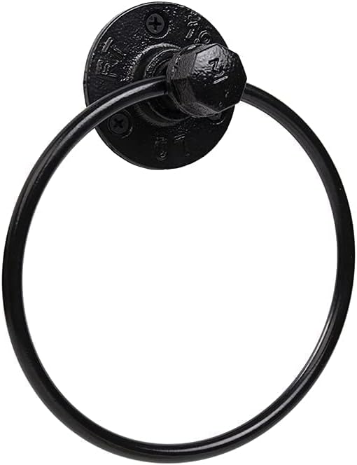 Industrial Hand Towel Ring Farmhouse Towel Holder Wall Mounted for Bathroom Decor