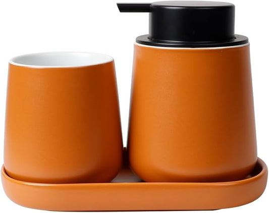 BosilunLife Bathroom Accessories Set 3 pcs (Orange-Foam)