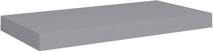 Floating Wall Shelves 4 pcs Gray 19.7x9.1x1.5 Invisible Mounting Display Rack for Living Room Bedroom Office Decor Honeycomb MDF Metal Frame