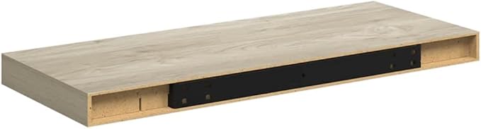 Set of 2 Floating Wall Shelves, Oak Finish Honeycomb MDF Modern Decorative Display Shelf for Living Room, Bedroom, and Office - Medium Size