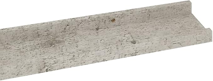 Concrete Gray Wall Shelves Set of 4 Industrial Floating Shelves 45.3 Inch for Living Room Bedroom Storage Display Modern MDF Shelving Units