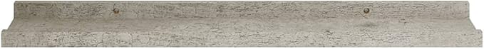 Concrete Gray Wall Shelves Set of 2, 23.6 Inch Floating for Living Room Decor, Industrial MDF Storage Shelves with 11lb Capacity for Books Plants Display