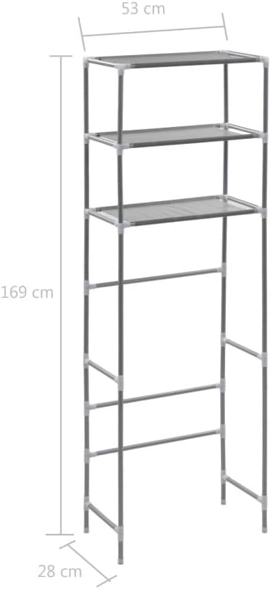 vidaXL Storage Rack Over Toilet Silver