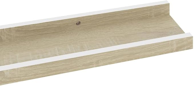 Wall Shelves 4 Pack White and Sonoma Oak Floating Shelves 31.5 Inch for Living Room Bedroom Kitchen Storage Display Organizer Modern Decorative Shelving Units