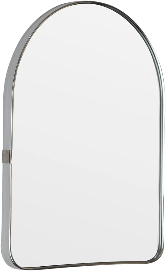 Funly mee Arched Wall Mirror, 7.9 x 11.8 inches, Wall-Mounted Plastic Mirror, for Bathroom and Vanity (Sliver, 7.9 x11.8)