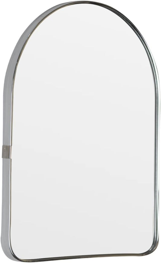 Funly mee Arched Wall Mirror, 7.9 x 11.8 inches, Wall-Mounted Plastic Mirror, for Bathroom and Vanity (Sliver, 7.9 x11.8)