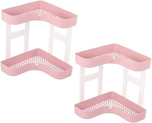 ULTECHNOVO Plastic Rack Corner Shelf Desk Stand Bathroom Shelves Capacity Environmental Material