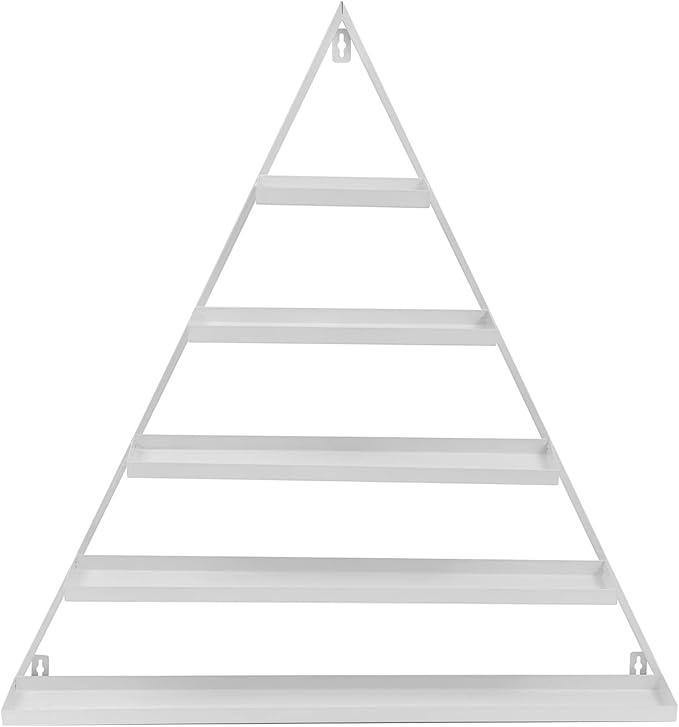 Metal Wall-Mounted Nail Polish Storage Racks, Nail Polish Storage Racks 6PCS Triangular Cosmetic Display Racks Metal Wall Mounted Nail Polish Rack for Spa Nail Salon Shop Home (White)