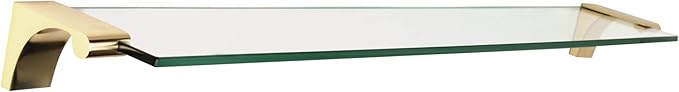 Luna Glass Shelf Finish: Polished Brass, Size: 24"