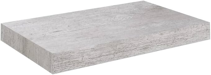 Floating Wall Shelf with Invisible Mounting System, Concrete Gray Modern Display Rack for Home Decor, 9.1x9.3 Inches MDF Bookshelf for Living Room Office