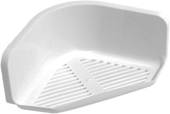 OSALADI 3sets No Punching Bathroom Storage Mounted Triangle Shelf for Kitchen Toilet Durable Plastic Organizer Grey White for Creams Soaps and Toothpaste 2pcs*3