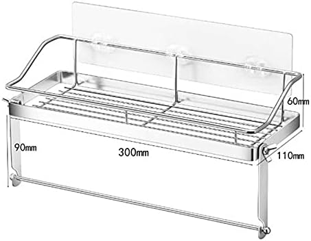 ZTBH Bathroom Divider Bathroom Wall Shelf, Wall Mounted Non Drilling Wall Shelves Bathroom Hardware Sets