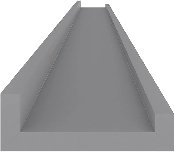 Wall Shelves 4 Pack Gray MDF Floating 45.3x3.5x1.2 Inches for Living Room Bedroom Storage, Decorative Display for Books Plants Decor, Easy Installation Heavy Duty Wall Mounted Shelves