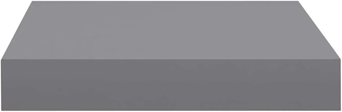Floating Wall Shelf Gray 9.1x9.3x1.5 Invisible Mounting Display Rack for Home Decor Books Collectibles Awards Modern Honeycomb MDF Metal Frame