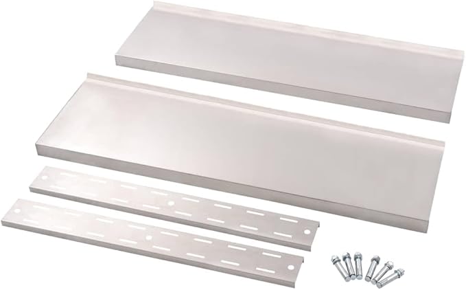 2-Tier Floating Wall Shelf, 39.4x11.8 Inch Stainless Steel Storage Rack for Kitchen and Bathroom, Heavy Duty Polished Metal Organizer, Adjustable Wall Mount Display Shelf