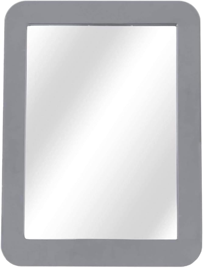 Boxgear Magnetic Locker Mirror - 5" x 7"- for School Locker, Bathroom, Household Refrigerator, Locker Accessory, Workshop Toolbox or Office Cabinet (Gray)
