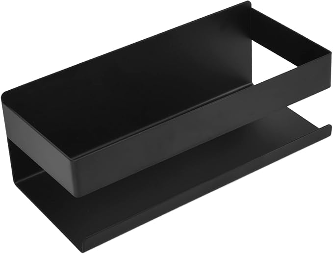 Hilitand Single Tier Shelf Toiletries and Cosmetics Storage Rack, Matte Black Bathroom Kitchen Organizer, No Drilling Installation