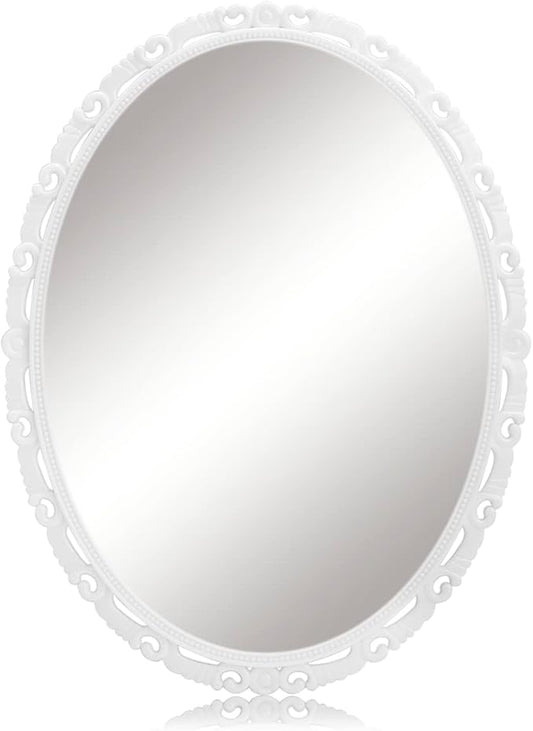 ARTLYMERS Magnetic Locker Mirror, Real Glass Small Mirrors for Lockers with Magnetic Backing, School Locker, Bathroom, Household Refrigerator, Locker Accessory or Office Cabinet (White)