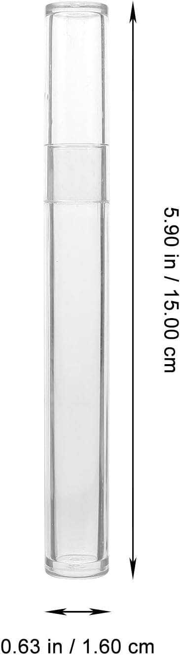 FRCOLOR Plastic Tweezers Storage Box with Lid Clear Cylindrical Organizer for Eyelash Tools Makeup Brushes 5.9 Inch Thin Dustproof Case