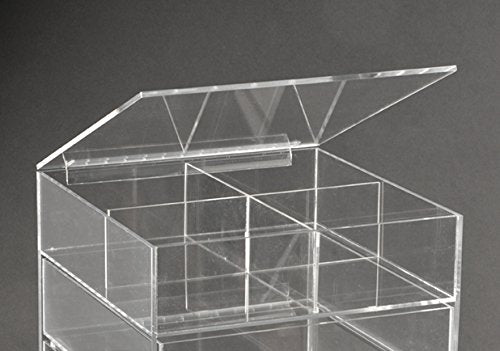 Makeup Case Cosmetic Organizer 4 Drawers Clear Acrylic Storage A4L
