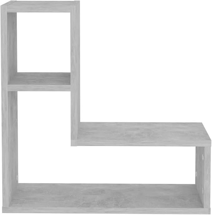 Concrete Gray Wall Shelves Set of 2 Modern Floating 19.7x5.9x19.7 Inches Engineered Wood Display Shelves for Living Room Bedroom Decor Storage Organization