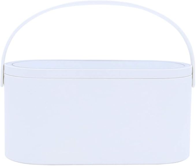 Travel Makeup Box with LED Lighted Mirror, Multi-purpose Cosmetics Box Carrying Case Women's Dat Gift, White, Travel Size (Instruction included)