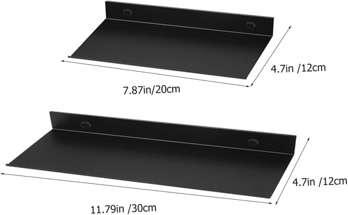 OUNONA 1set Floating Metal Wall Shelf Bathroom Storage Rack Versatile Organizer for Shampoo Body Wash Kitchen Decor Sturdy Design 2pcs