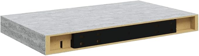 Wall Shelf Set of 4, Floating Shelves for Wall Storage, Modern Concrete Gray MDF Display Shelves for Living Room, Office, Bedroom, Decor Floating Wall Mount Shelving Unit