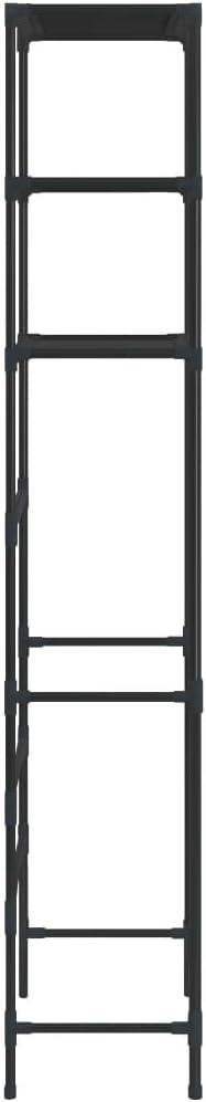 3-Tier Storage Shelf Black Stainless Steel Plastic Non-Woven Fabric, 27.2 in Long 11.0 in Wide Spacious Shelving for Bathroom Laundry Room, Durable Modern Space-Saving Design