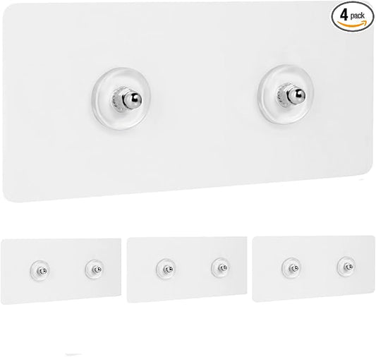4Pcs Shower Caddy Adhesive Replacement, Stickers with Screws Stainless Steel for Caddies, Adhesive Hooks with Strong Sticky, Seamless Screws for Shower Rack Basket Heavy Duty