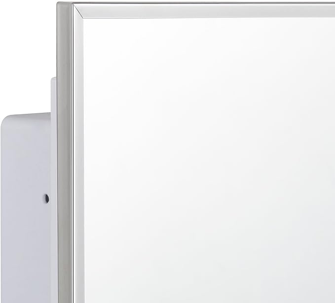 IDYLLOR Plastic Bathroom Medicine Cabinet with Framed Mirror 16 x 22 inch, Surface and Recessed Mount