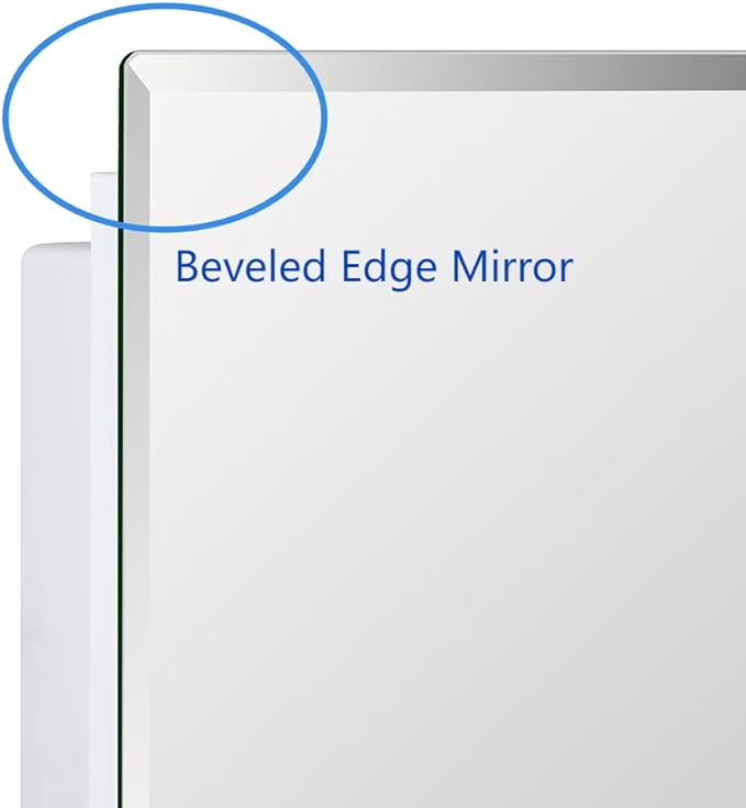 IDYLLOR Plastic Medicine Mirror Cabinet for Bathroom 16 x 26 inch, Surface and Recessed Mount