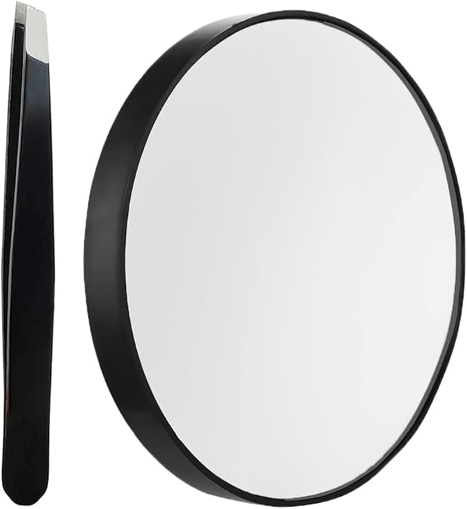 TTSAM 10X Magnifying Makeup Mirror, Round Mirror 2 Suction Cups Facial Makeup Cosmetic Absorption Shaving Home Makeup Travel Essential(Diameter 3.46 inches)