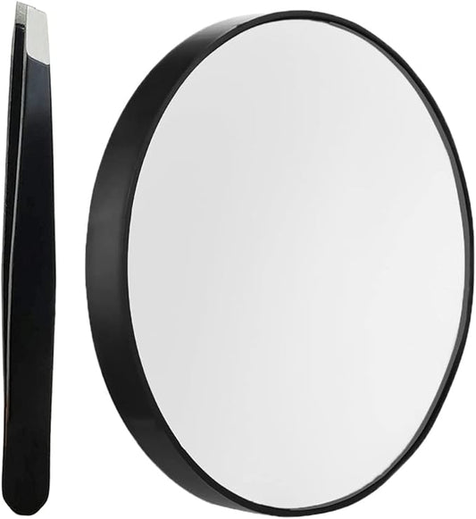 TTSAM 10X Magnifying Makeup Mirror, Round Mirror 2 Suction Cups Facial Makeup Cosmetic Absorption Shaving Home Makeup Travel Essential(Diameter 3.46 inches)
