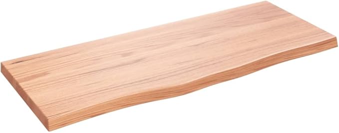 Solid Oak Wood Wall Shelf with Live Edge 39.4x15.7 Inches Rustic Bathroom Storage Light Brown Treated Natural Wood Floating Shelf for Kitchen Living Room