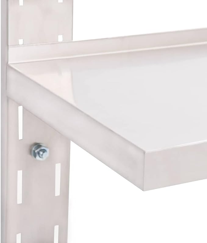 2-Tier Floating Wall Shelf, Stainless Steel Kitchen Storage Rack, 39.4x11.8 Inch Heavy Duty Organizer for Bathroom, Restaurant, and Home Decor