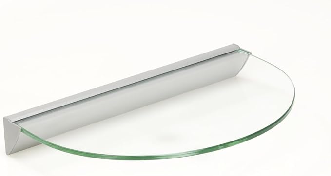 12 in. Essentials Half Round Clear Glass Shelf Kit