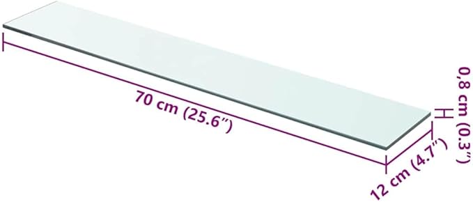 27.6 x 4.7 Inch Tempered Glass Shelf Panel, Floating Wall Shelf Replacement, Clear Glass Board for Home Decor, Office Display, and Storage Organization