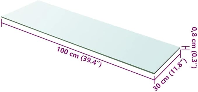 Glass Shelf Panel 39.4x11.8 Inch, Tempered Glass Replacement Board for Wall Shelves, Heavy Duty Clear Display Shelf for Living Room, Retail, Home Decor