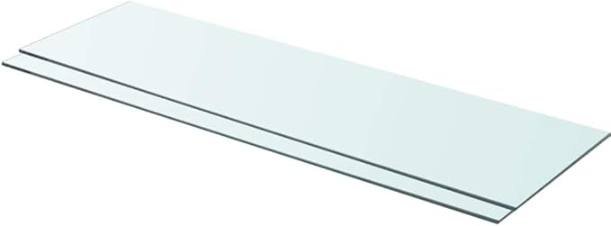 Floating Glass Shelves 35.4"x9.8" Clear Tempered Glass Shelf Panels for Wall Storage Floating Wall Shelves for Living Room, Bathroom, Kitchen, and Bedroom Storage