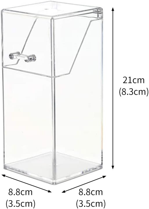 EUBUY Acrylic Makeup Organizer, Clear Cosmetic Makeup Brush Organizer and Storage Box with Cover for Vanity, Large-capacity Quickly Organize the Desktop(No pearls)