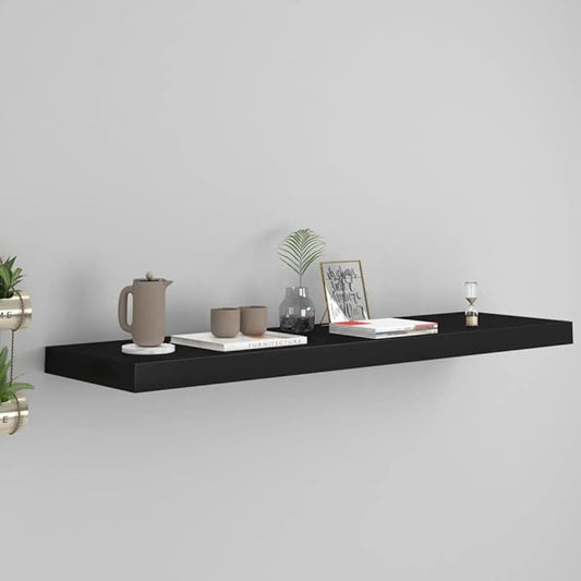 Floating Wall Shelf Black 35.4x9.3x1.5 Inches Modern Invisible Mount Display Rack for Living Room Bedroom Office Decor Books Awards Collectibles