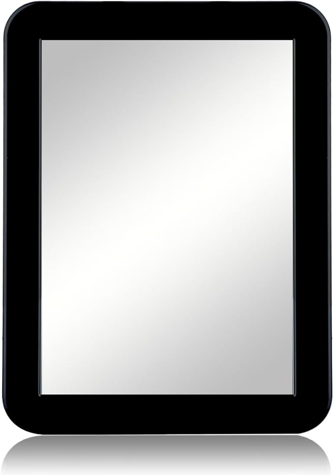 ARTLYMERS Magnetic Locker Mirror, 5x7 Real Glass Small Mirrors for Locker with Magnetic Backing, for School Locker, Bathroom, Household Refrigerator, Locker Accessory (Black)