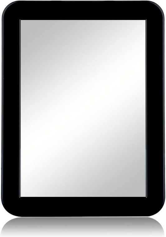 ARTLYMERS Magnetic Locker Mirror, 5x7 Real Glass Small Mirrors for Locker with Magnetic Backing, for School Locker, Bathroom, Household Refrigerator, Locker Accessory (Black)